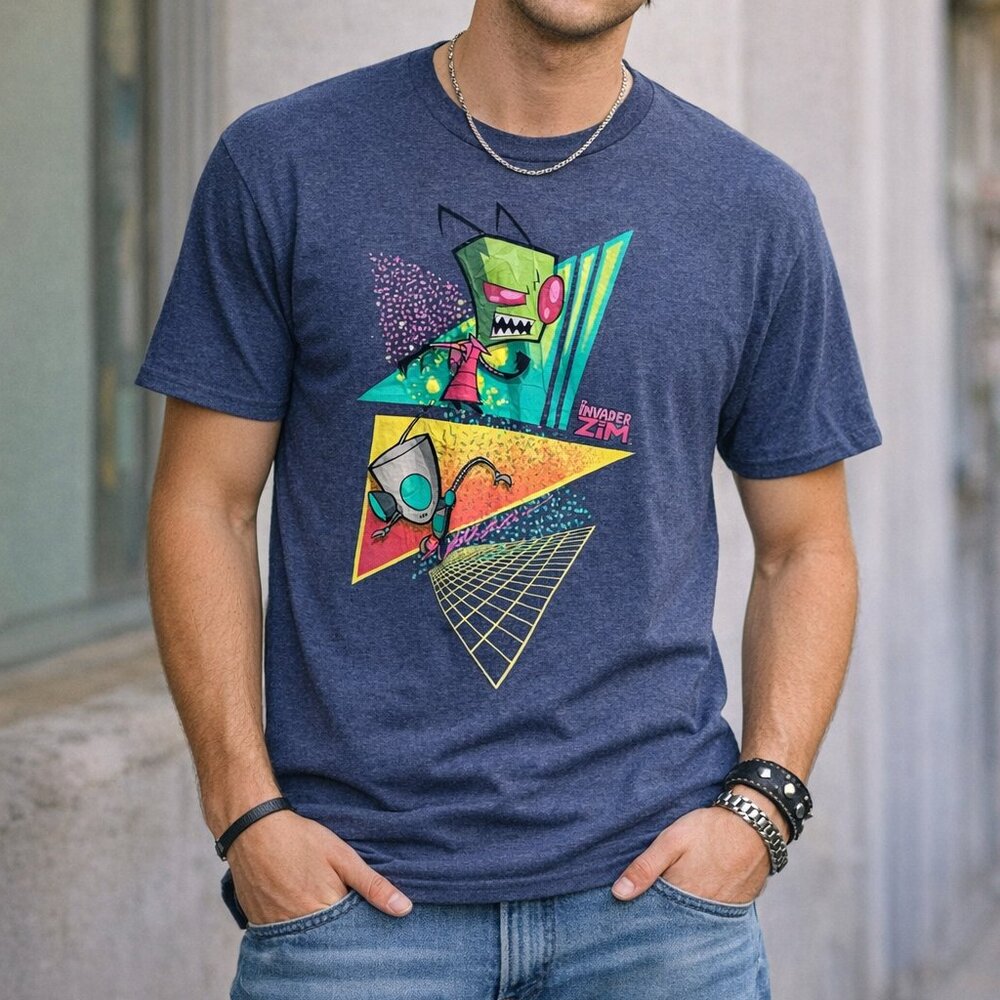 Invader Zim Men's Large L Gir Retro‎ Vintage Soft Cotton Blend Graphic T-Shirt